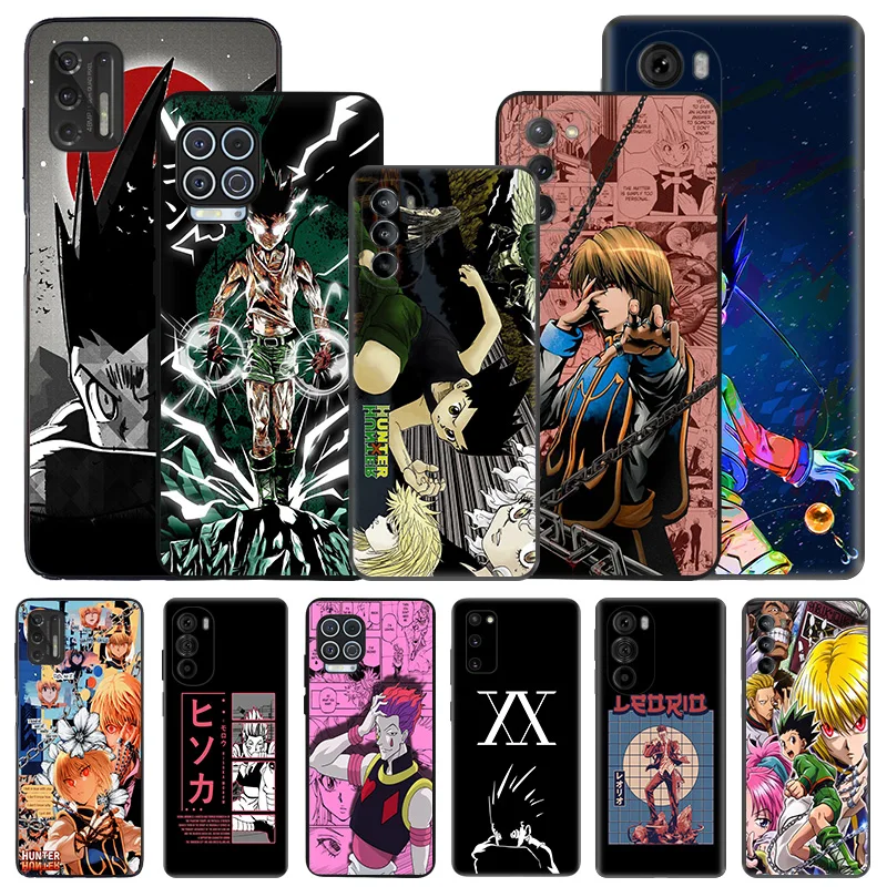 Soft Phone Cases For Motorola G53 G73 G9 G50 G51 G60 G71 G22 G32 G52 G72 Edge40 20 30 Anime Hunter X Hunter Black Matte Cover