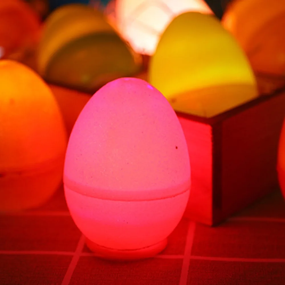 12pcs Electronic Easter LED Light Colorful Glowing Luminous Easter Eggs Reusable Warm Light Easter Egg Decoration