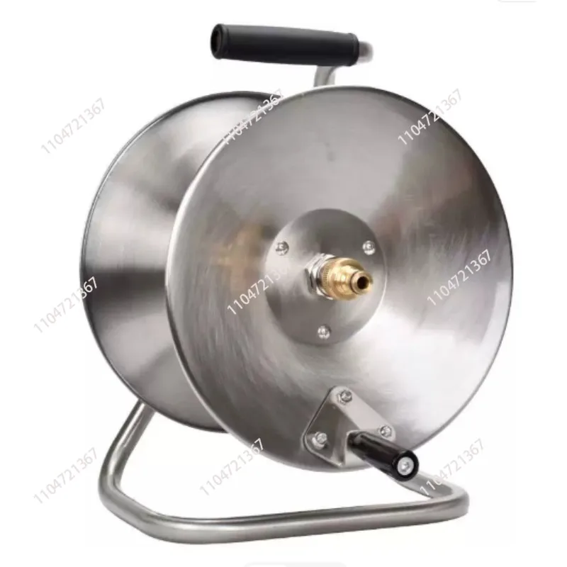 Stainless Steel Hose Reel, Wall Mount Retractable Water Hose Rack for Garden Watering & Car Washing, Heavy Duty Hose Winder