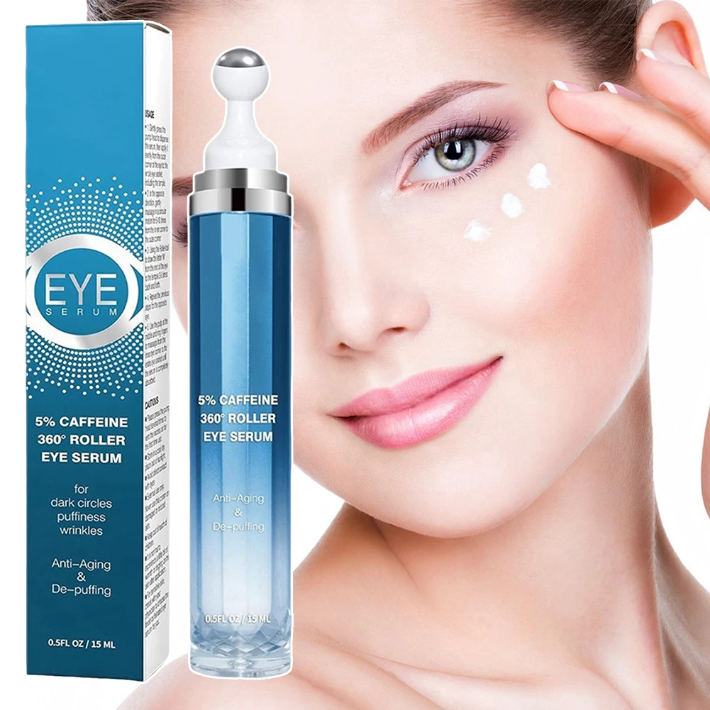 5% Caffeine Eye Roller Serum Formulated With Natural Ingredients For Home Travel