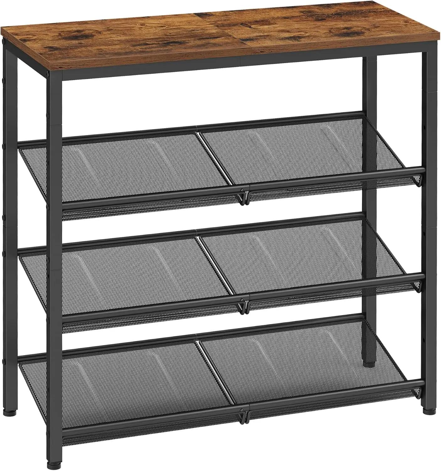 

Shoe Rack for Entryway, 4-Tier Shoe Rack Organizer with Storage Shelves and Spacious Top, Freestanding, Adjustable