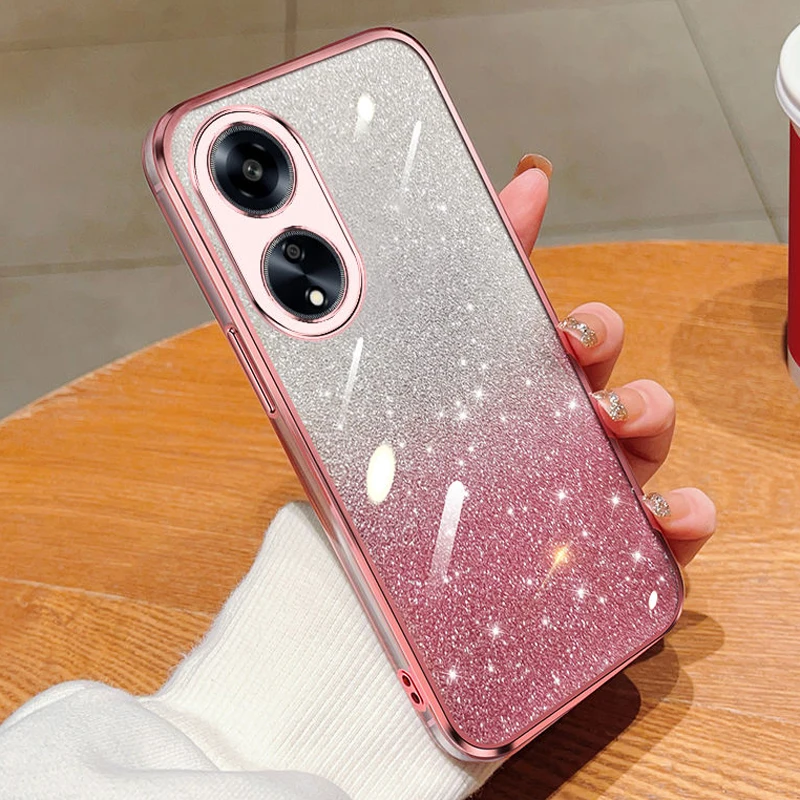 Custodia In TPU Glitter E Marmo Per Huawei Honor X7A | Cover Morbida Antiurto Con Stampa IMD E Finitura Lucida