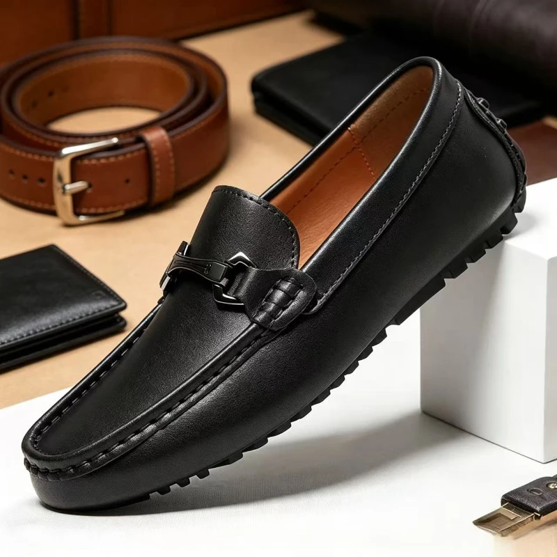 

Genuine Leather Men Casual Shoes Luxury Brand Mens Loafers Moccasins Breathable Slip on Italian Driving Shoes Chaussure Homme