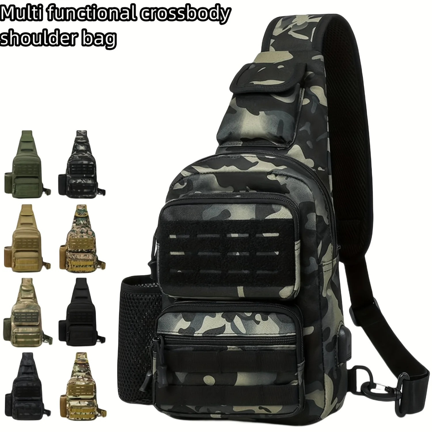 1pc Shoulder Sling Bag, Large Capacity Waterproof & Wear-Resistant Outdoor Sport Pack, Multifunctional Chest Bag