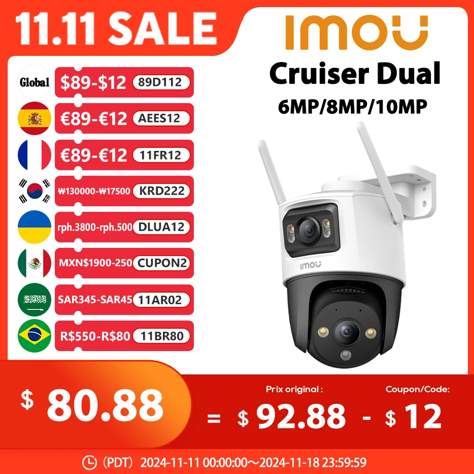 IMOU Cruiser Dual 6/8/10MP Dual Lens Outdoor PT Kamera Home Security IP Kamera AI Mensch- und Fahrzeugerkennung Überwachungskamera