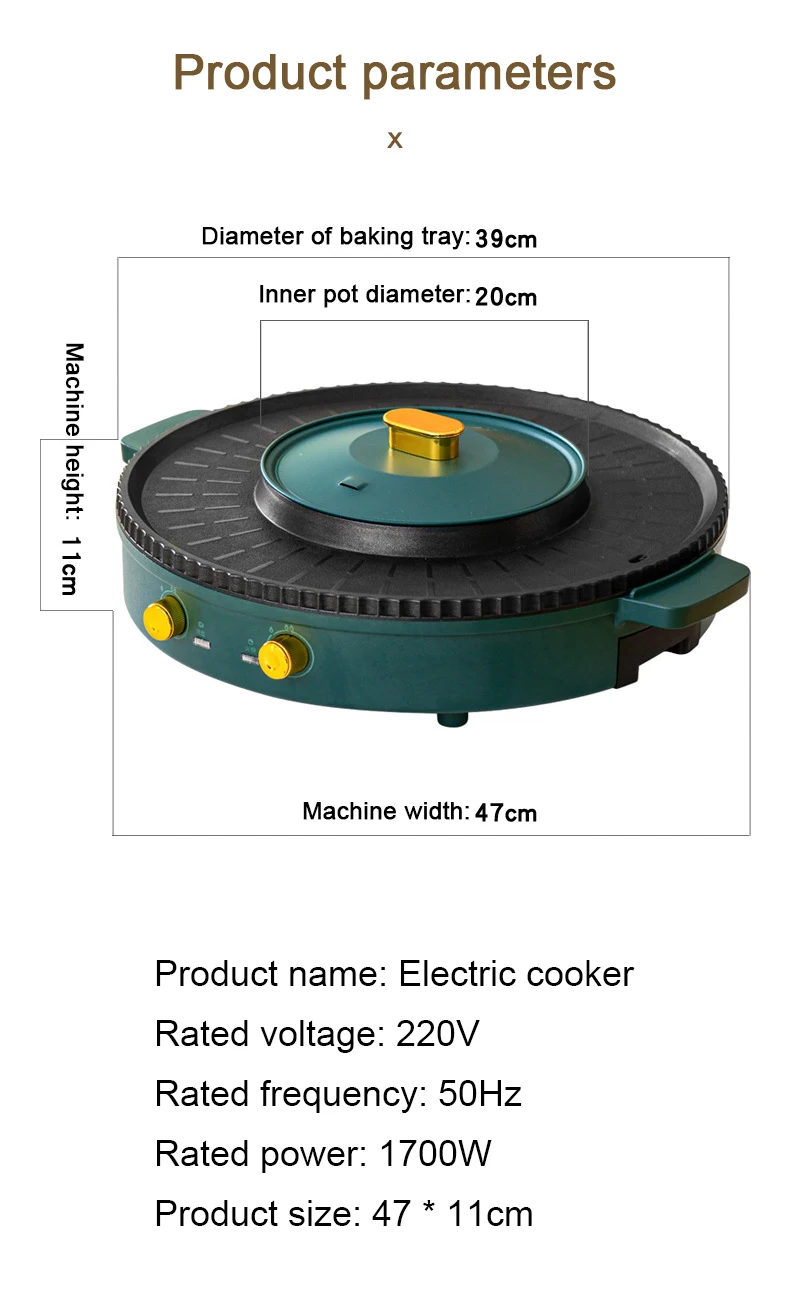 DMWD Electric Hot Pot Home Multi-function All-In-One Barbecue Machine Grill Shabu Frying Pan Smokeless Roasting Hotpot