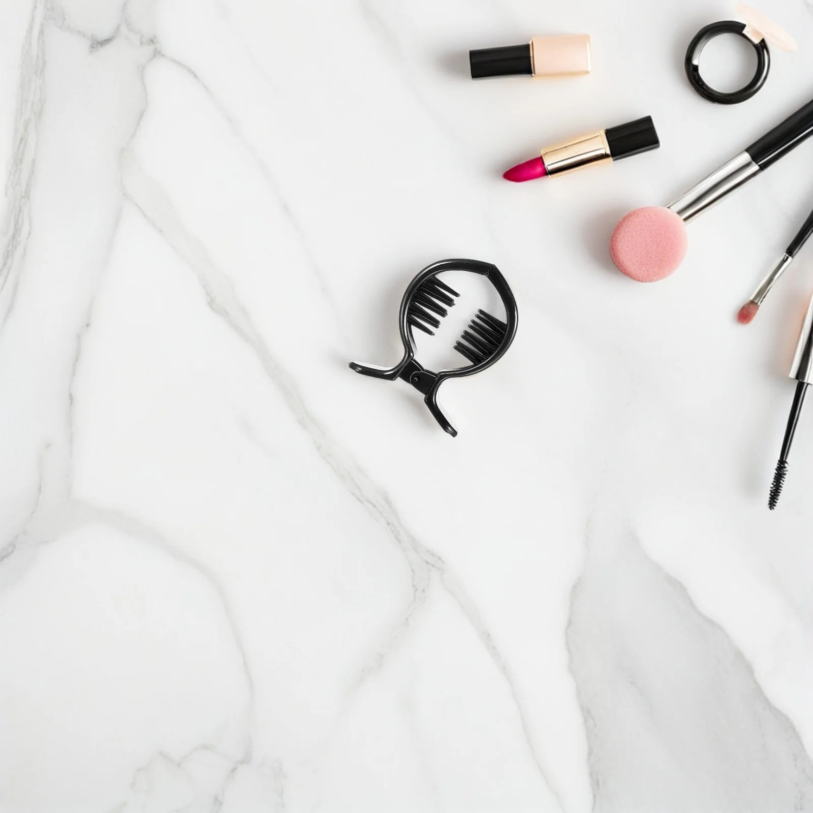 

2Pcs Black Round Inner Toothed Hair Clip Fish Tail Hair Claw Ponytail Holder Strong Grip for Women Work