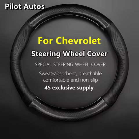 For Chevrolet Car Steering Wheel Cover Carbon Fiber Leather Fit Cruze Captiva Lacetti Aveo Niva Spark Sonic Trax Camaro