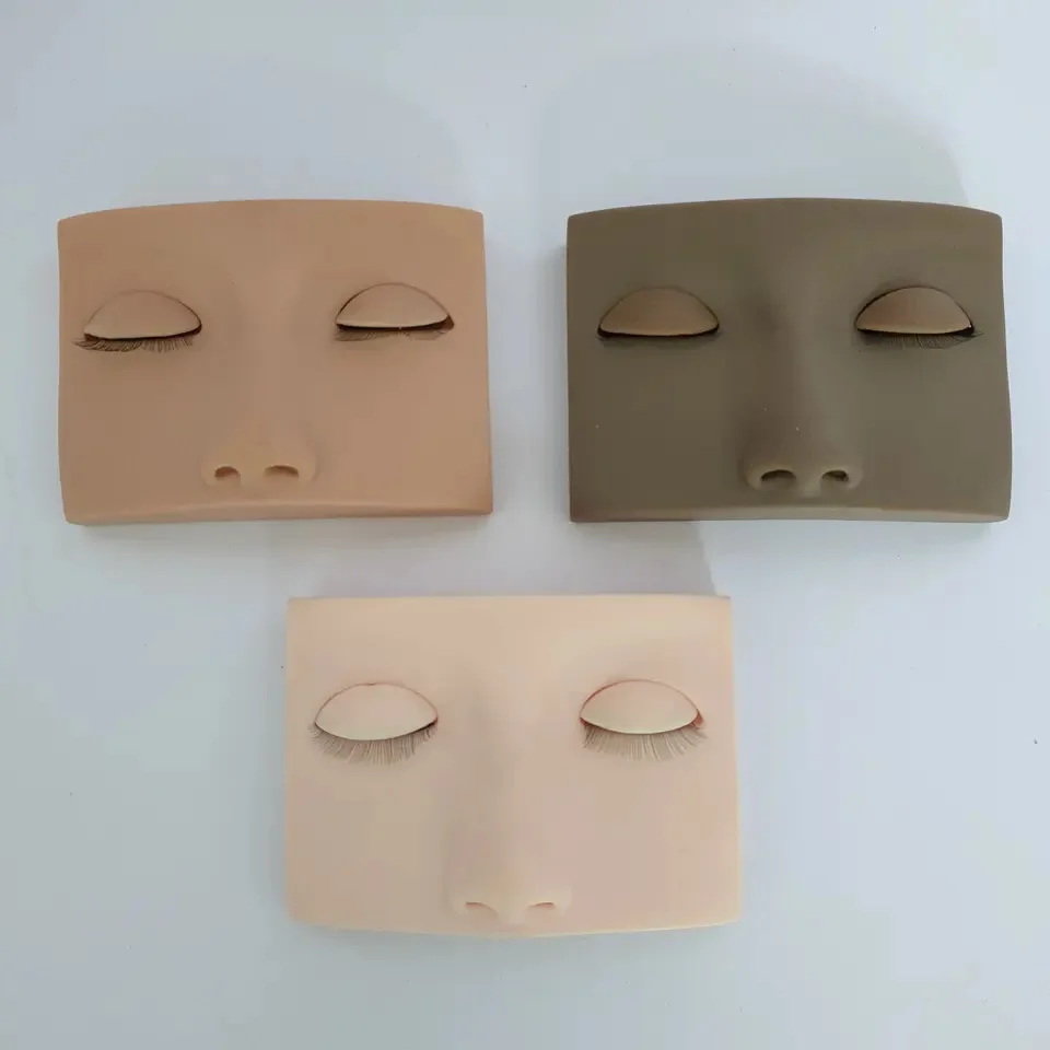 5 Pcs Removable Eyelids Mannequin Head Dummy Practice Head for Lash Extension Training Brow Microblading Tinting Makeup Tools