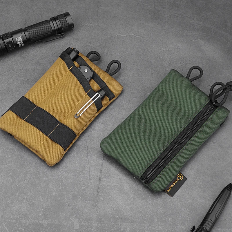Tactical EDC Pouch Wallet Bag Mini Waist Fanny Bag Card Key Belt Waist Pack Pocket Camping Hiking Hunting Outdoor Coin Purse