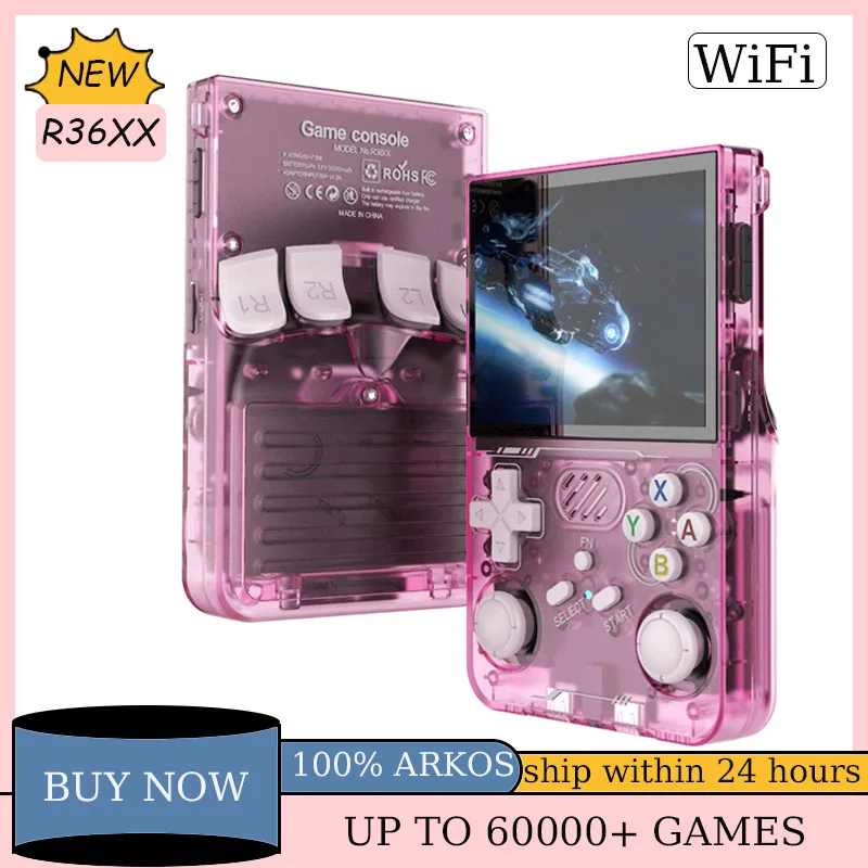 

R36XX Portable Game Console ARKOS built-In WIFI Retro Video Game Consolas 3.5Inch IPS Handheld Game Players Linux 64G/128G NEW