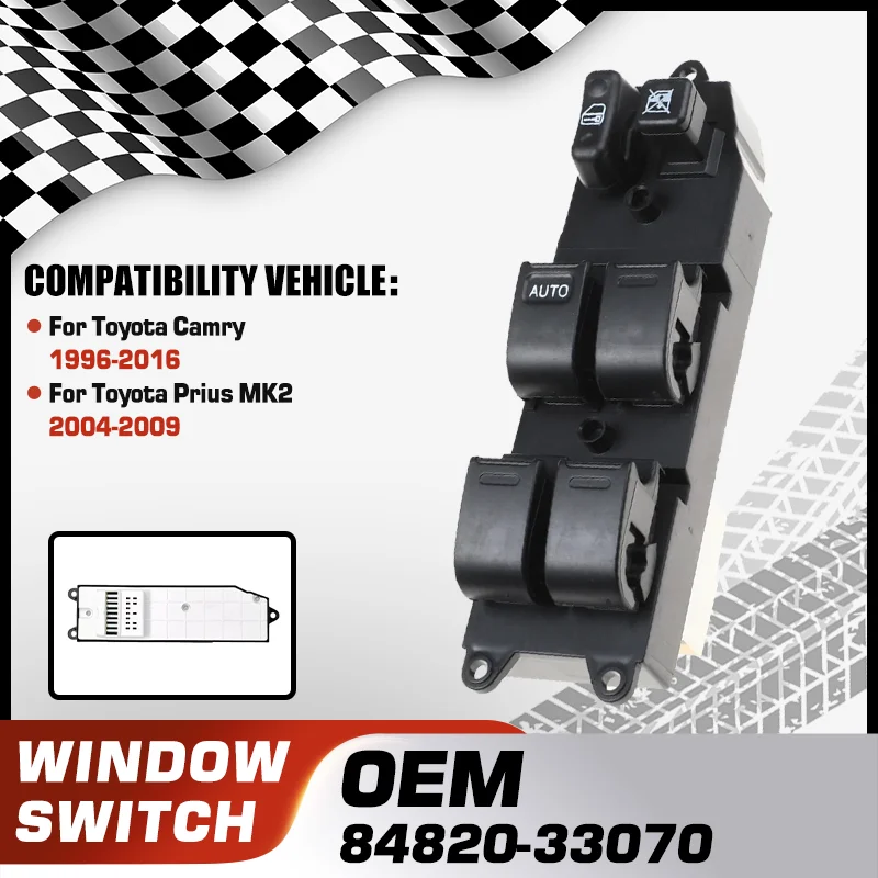 

Car Electric Power Master Window Switch Lifter Console Button For Toyota Camry 1996-2016 Toyota Prius XW20 MK2 2004-2009 14 Pins