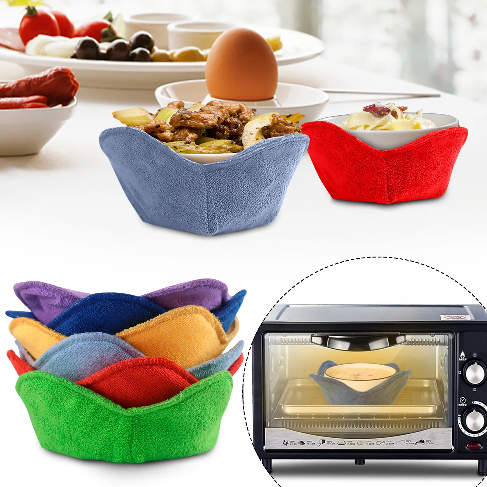 Microwave Bowl Cozy Safe Hot Bowl Holder Heat Resistant Bowl Cozies For Soup & Rice & Pasta Bowls