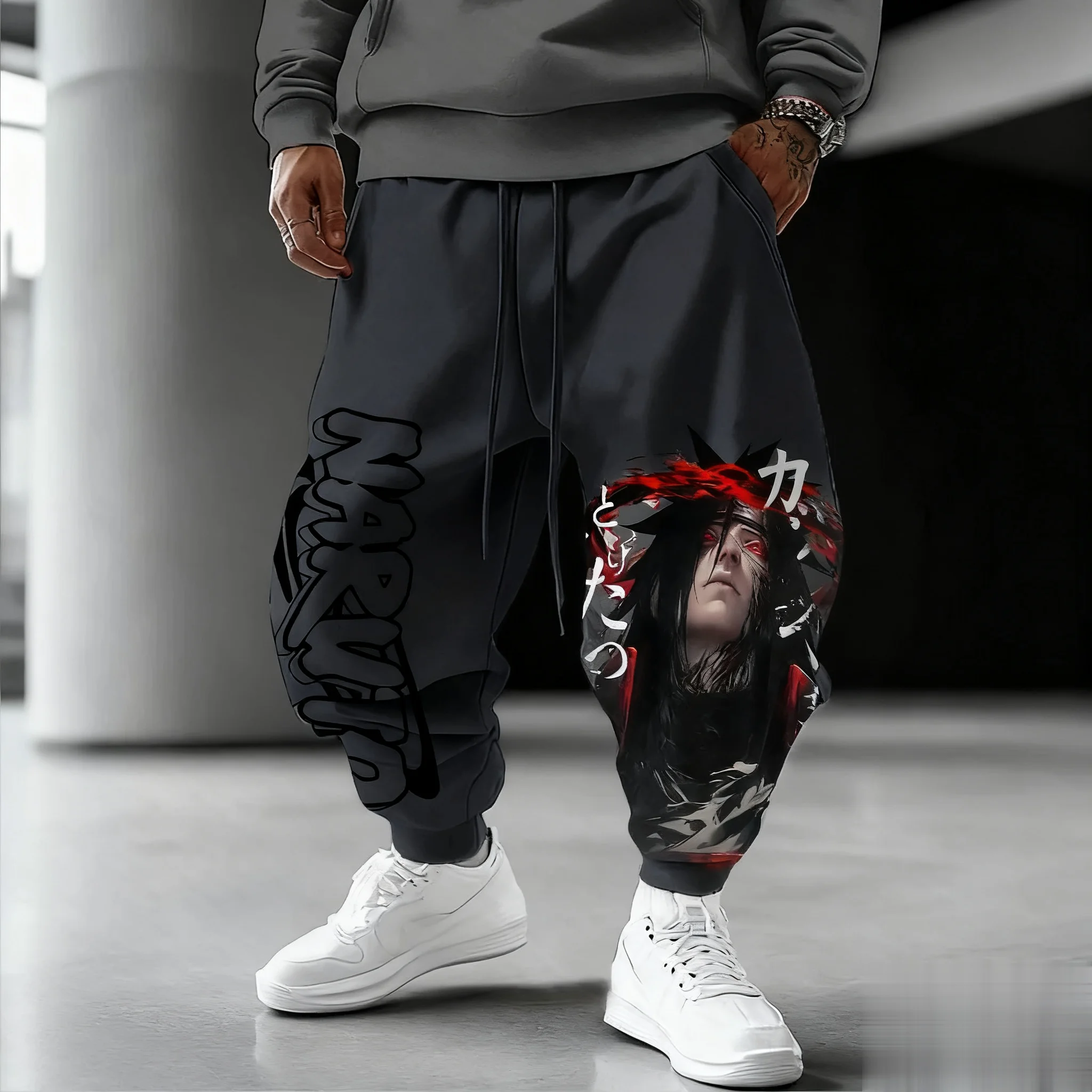 Naruto Anime hommes pantalons de survêtement ample Streetwear pantalon de survêtement décontracté Manga imprimé graphique printemps été mode Hip Hop pantalon Y2k
