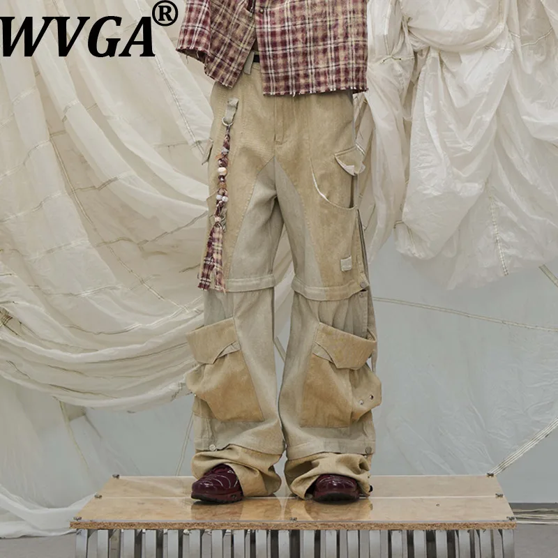 WVGA Spring Autumn New Men's High Street Three-dimensional Structure Boundary Detachable Splicable Trendy Cargo Pants Ins W23852
