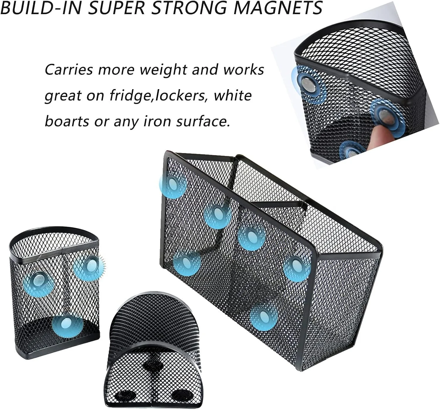 Сетчатая корзина, офисный магнитный держатель для карандашей, корзина для хранения ручек, настольный контейнер для настольного шкафчика, принадлежности для доски