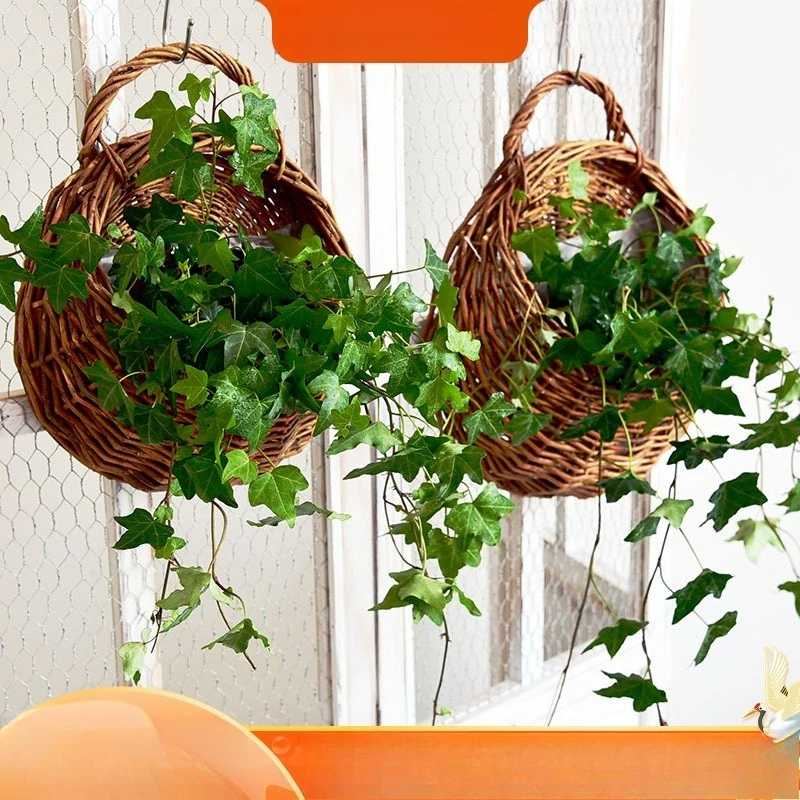 Weaving flower pots, hanging on walls, bamboo weaving baskets, hanging flower baskets, balconies
