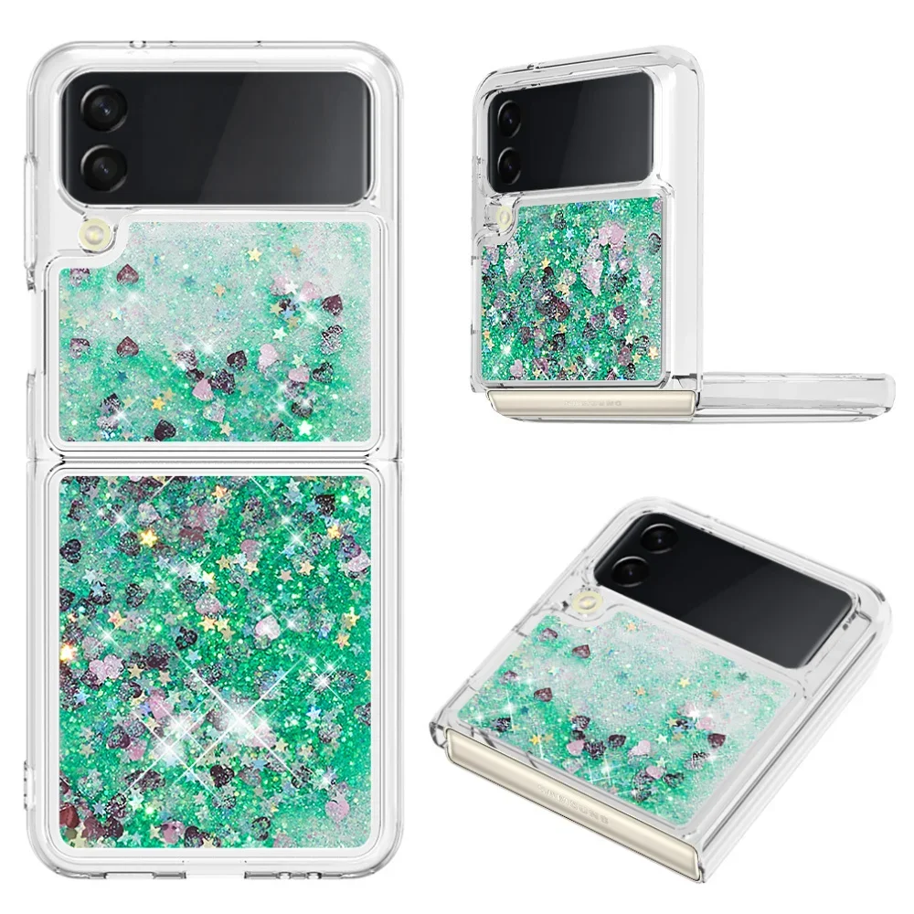 For Samsung Z Flip 6 5 Luxury Quicksand Glitter Case For Samsung Galaxy Z Flip 6 Zflip 3 4 5 6 Gradient Bling Shockproof Cover