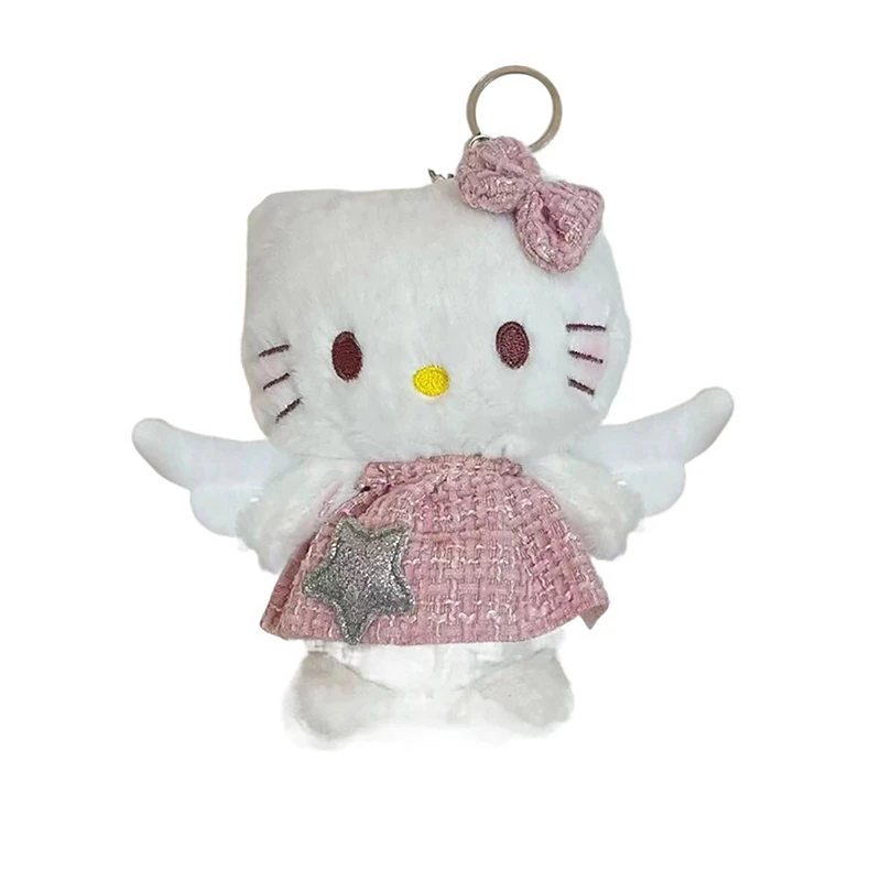 Sanrio Plush Stuffed Soft Doll Keychain Cartoon Hello Kitty Pendant Keychain Bag Decorative Accessories Backpack Girl Gift