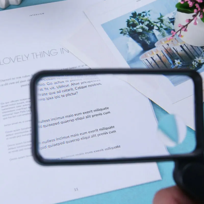 2.5/4X Double Lens Magnifier Hand-held Folding Rectangular Magnifying Glass