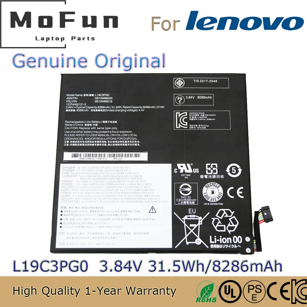 Brand New Original L19C3PG0 3.84V 31.5Wh Laptop Battery for Lenovo Chromebook 10E 5B10W86018 SB10W86019 SB10W86020 L19M3PG0