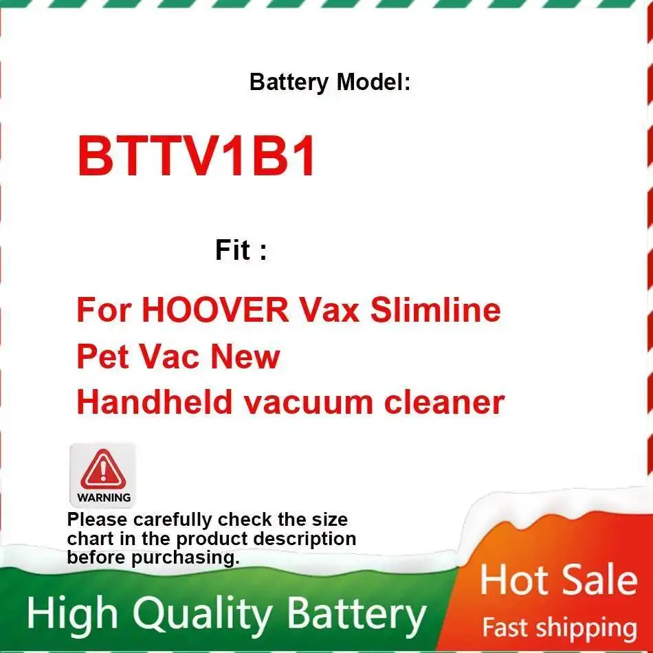 

Handheld Vacuum Cleaner Battery For HOOVER Vax Slimline Pet Vac New Handheld vacuum cleaner BTTV1B1 Track NO Wrranty