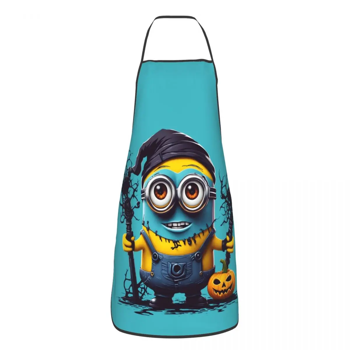 Custom Unisex Minions Halloween Pumpkin Kitchen Chef Cooking Baking Apron Women Men Minion Cartoon Tablier Cuisine for Gardening