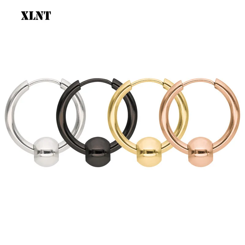 XLNT Hoop Earrings Women Gold/Silver/Rose Gold/Black Color Round Circle Earring Ear Ring Clip Earrings aretes Mujer Party