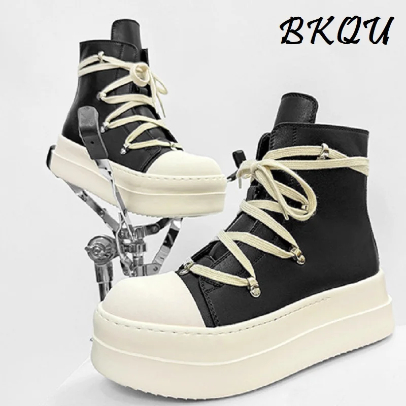 

BKQU High-top Casual Shoes for Men and Women - 2025 Autumn Thick-soled Stylish and Versatile Height-boosting Sports Sneakers