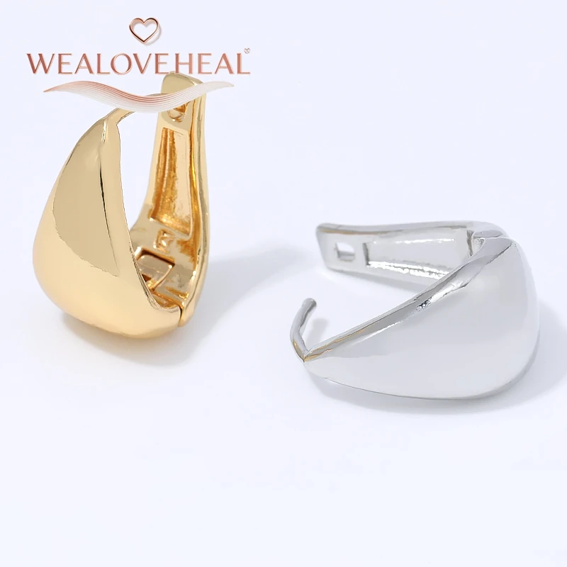18K vergoldete Wassertropfen-Huggie-Ohrringe für Frauen, minimalistische, klobige U-förmige Creolen, Alltagsschmuck, Valentinstag- und Geburtstagsgeschenk – Detail 18