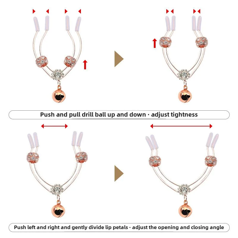 Lip Pull on Interactive ช่องคลอดคลิป Rose Gold SM Punishment Props สํารวจ Conditioning เครื่องมือเพศผู้ใหญ่ผลิตภัณฑ์สําหรับคู่รัก