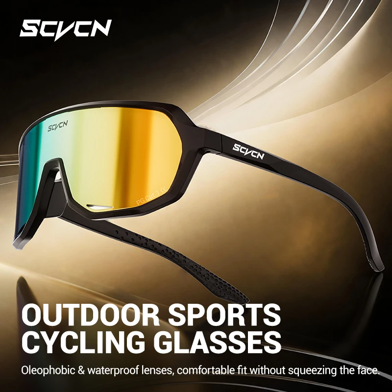 SCVCN HD Cycling Sunglasses Men Women MTB Road Camping Glasses Anti-Glare Sports Glasses Bike Outdoor Windproof Sunglasses