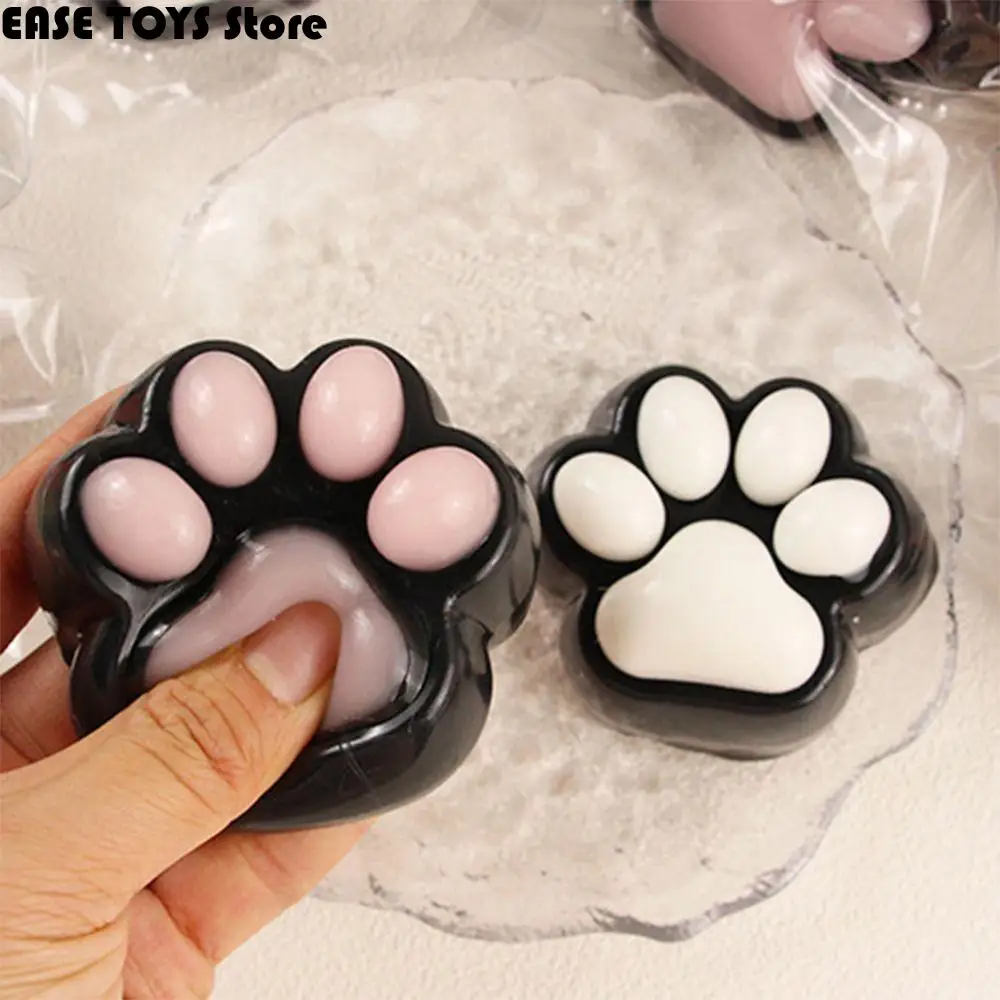 

Cute Black Cat Paw Squeeze Toy Silicone Pinch Decompression Toy Plush TPR Fidget Sensory Toys For Kids Adults Gift