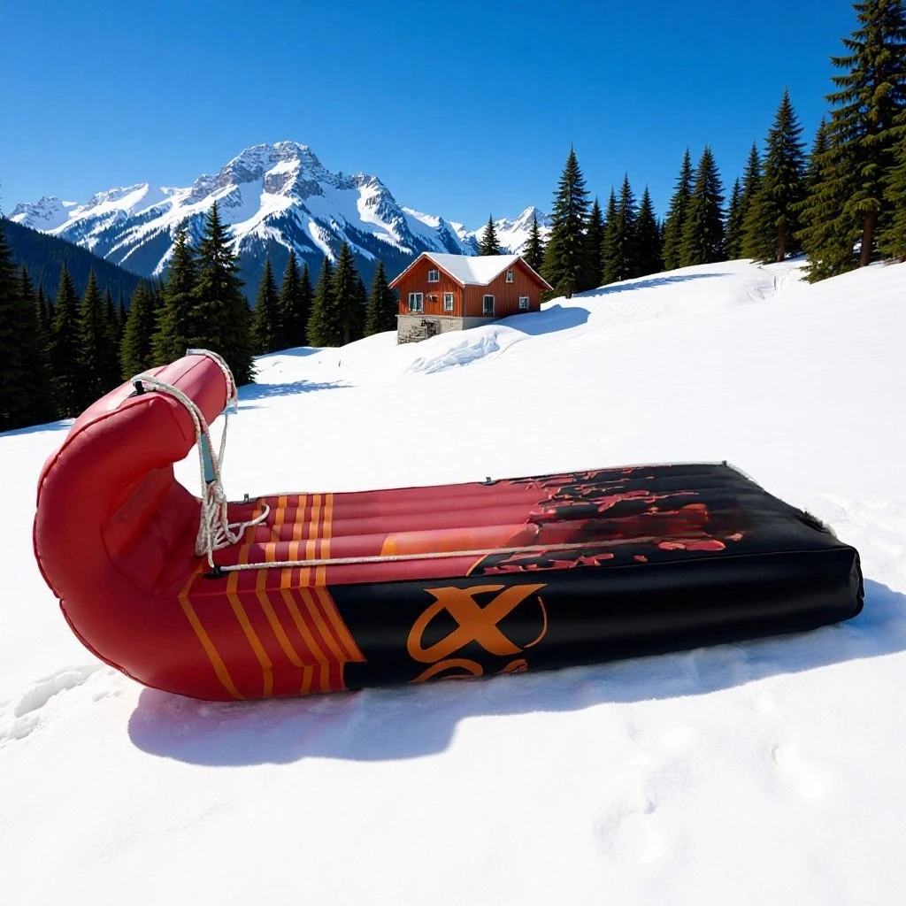 Inflatable Ski, Thickened Hard Bottom Wear-resistant Snowboard Folding Charge Adventure Air Cushion Sled