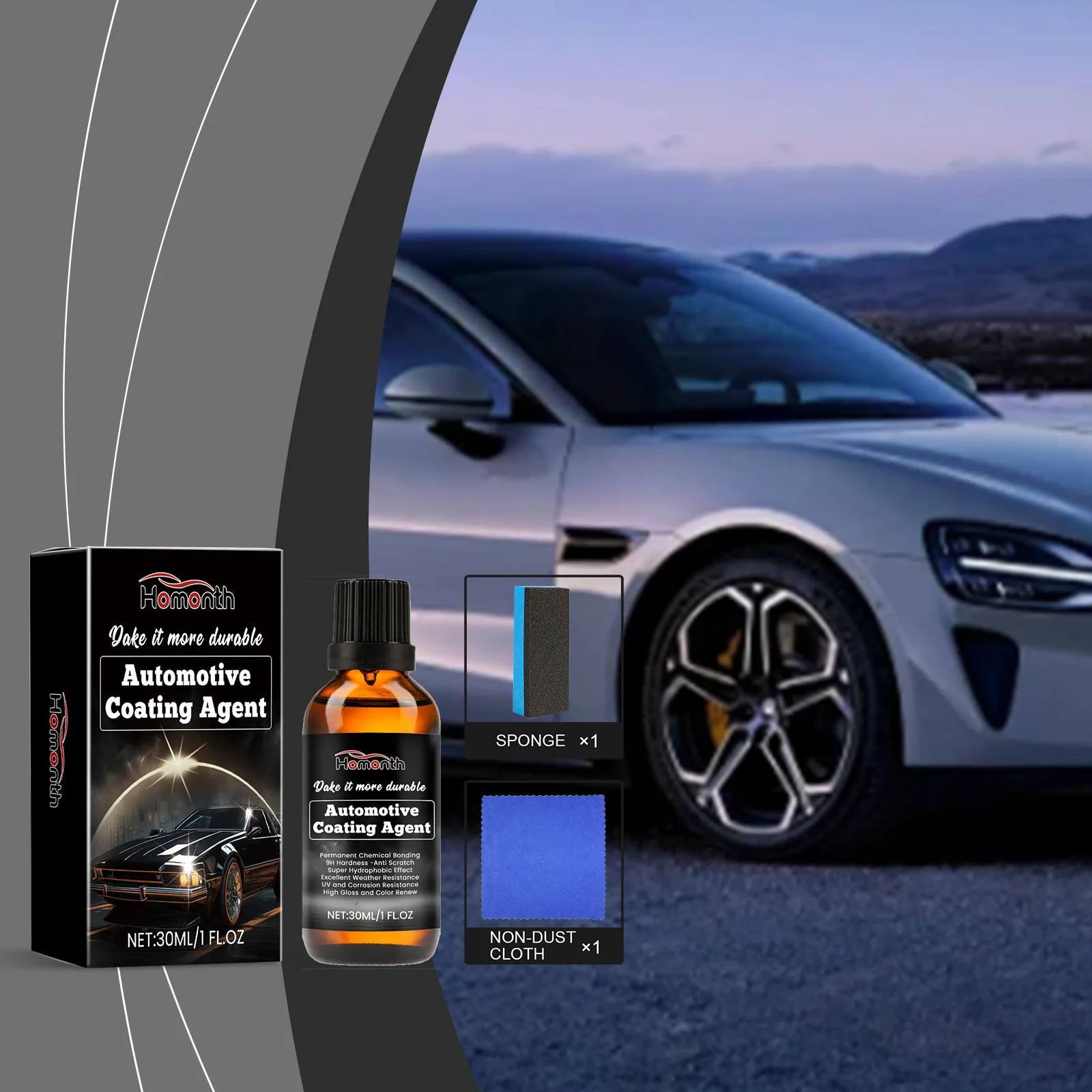 

Auto Nano Coating for Vehicle Care - Forms Protective Layer, Waterproof Stain-Resistant, Reduces Dust Adhesion & Enhances Shine