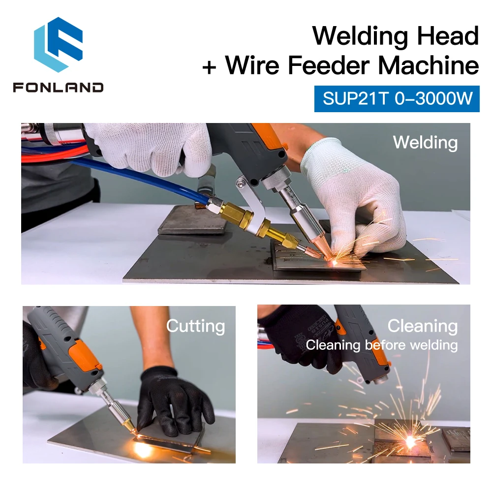 Fonland 1064nm 4-in-1 Laser SUP21T Welding Head with SUP-AFM-A Wire Feeder Laser Welding System Set for Fiber Welding Machine