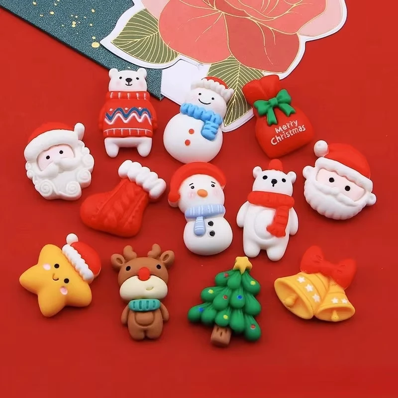New Red Christmas Series Cartoon Shoe Accessories For Clogs Sandals  Bracelet Wristband Themed Parties and Gatherings Decoration