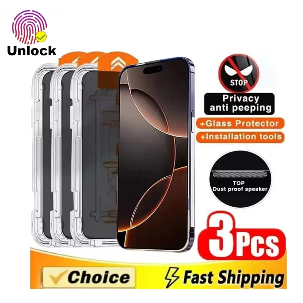 

Fingerprint Unlock Anti Spy Tempered Glass For Samsung Galaxy S25 Ultra S24 S23 S22 S26 Plus Privacy Screen Protector Glass Film