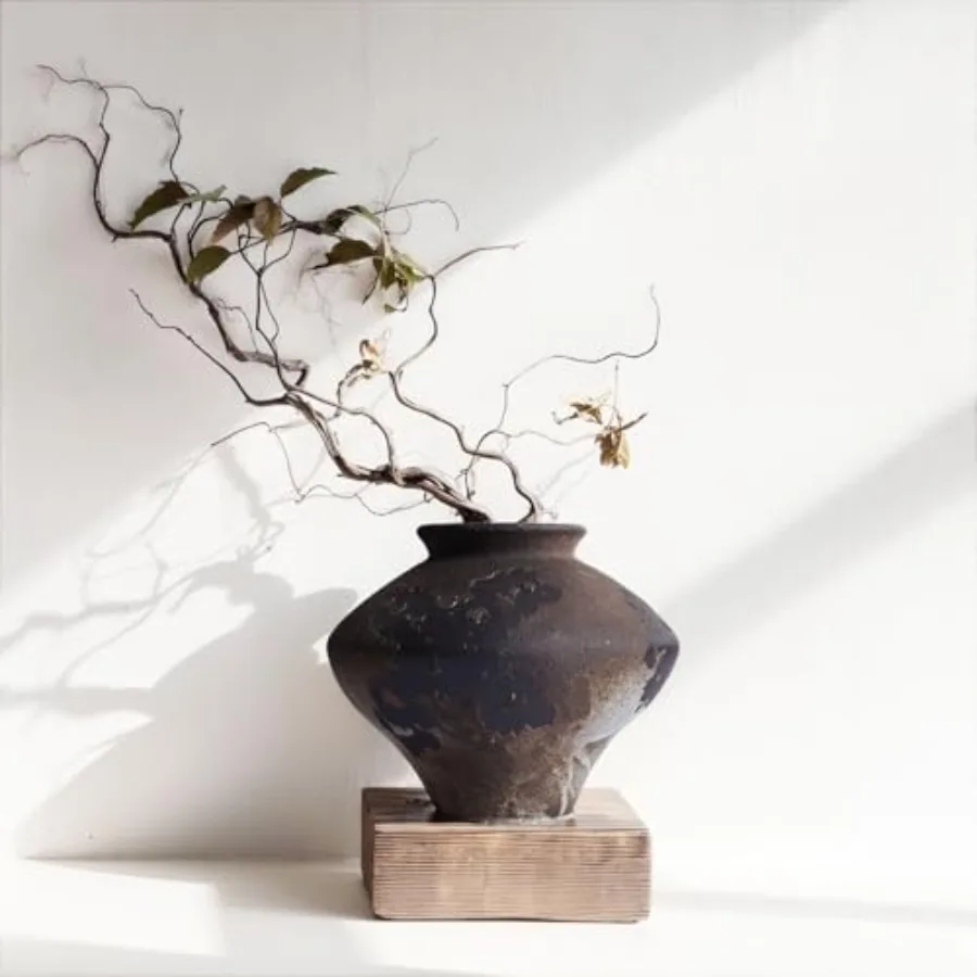 

Wabi Sabi Rusty Vintage Vase, 6.3" Tall Wabi Sabi Decor Rustic Farmhouse Pottery Vase for Centerpiece, Textured Pottery Flower