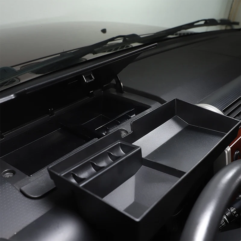 

ABS черный автомобильный ящик для хранения на приборной панели, наклейка-лоток для Toyota FJ Cruiser 2007-2021, аксессуары для салона автомобиля