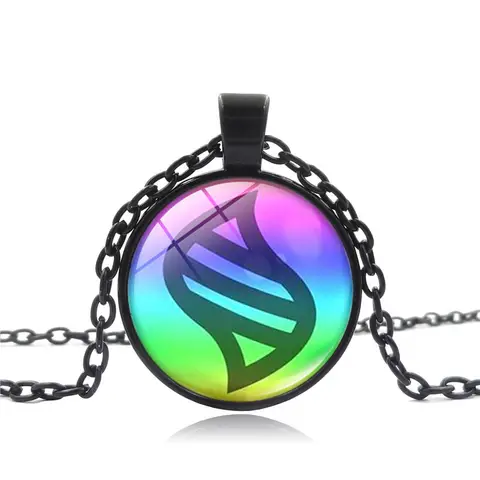 Japanese Anime Mega Stone Poke Necklace Glass Dome Cabochon Pendant Jewelry Choker Necklaces for Women Gift