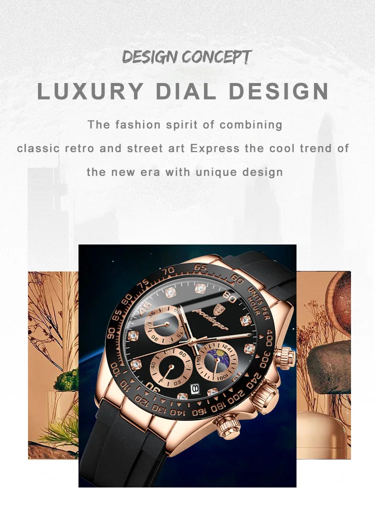 POEDAGAR Mode Luxus Männer Armbanduhr Chronograph Datum Hohe Qualität Quarz Mann Uhr Wasserdicht Leucht Militär männer Uhren – Detail 3