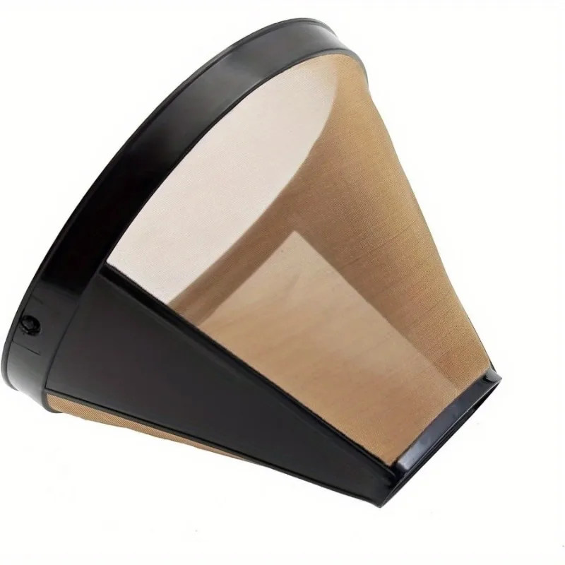 Gold Coffee Filter Reusable #4 Cone Coffee Filters Basket Replacement Fits Cuisinart/Ninja Coffee Makers and Brewers (1)