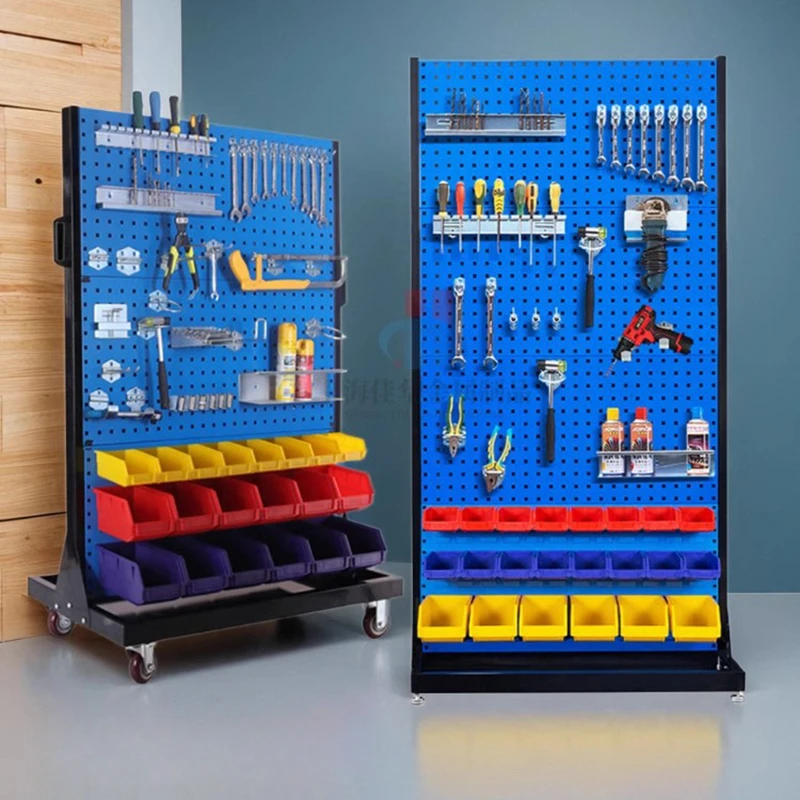 

Multi-Function Steel Tool Rack Workshop Mobile Screw Storage Pegboard Hook Panel Display Organizer Furniture Estanterías FYTR