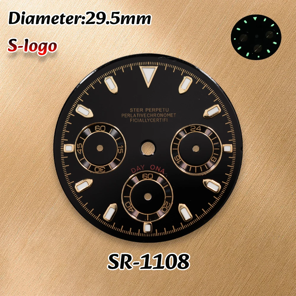 NUOVO orologio meccanico da uomo VK63 – Quadrante S da 29,5 mm, quadrante Panda, Luminescenza verde 3C e accessori per la modifica dell'orologio