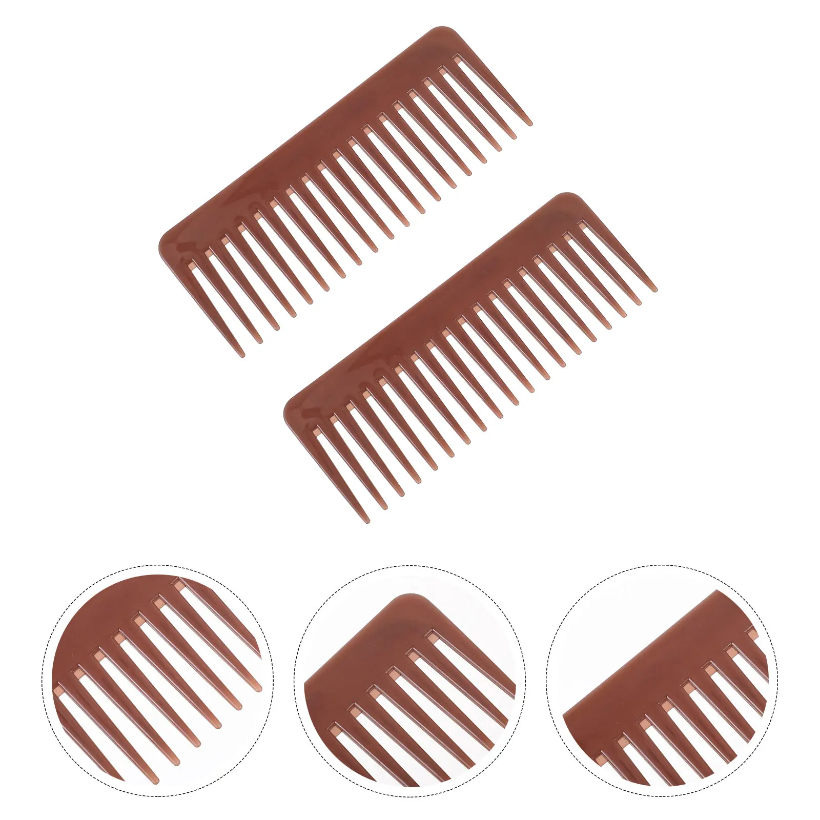 

2 Pcs Wide Tooth Comb Plastic Lightweight Hairdressing Styling Tools Salon Barber Detangle Promote Blood Flow Travel Portable