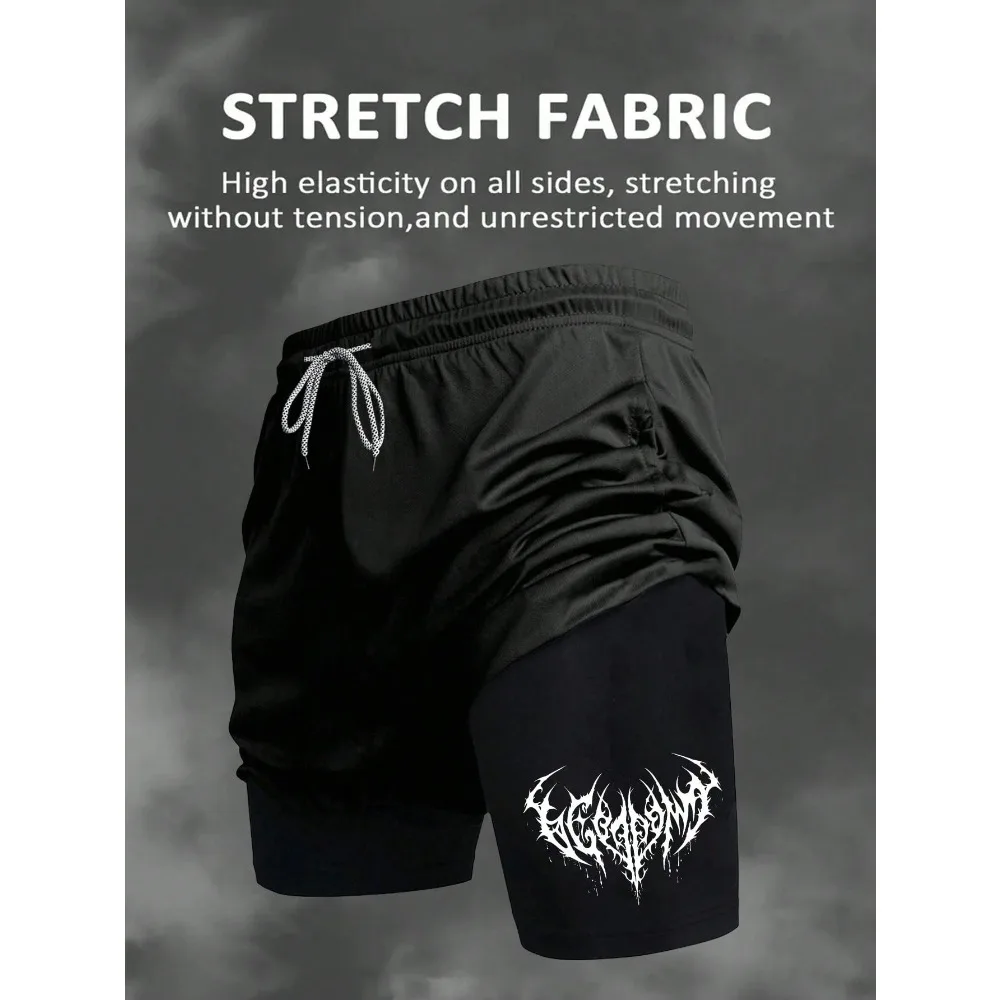 

Men's Drawstring Waist 2-in-1 Sports Shorts Breathable Ultra-Light Quick-Drying Running 2-in-1 High-Performance Shorts