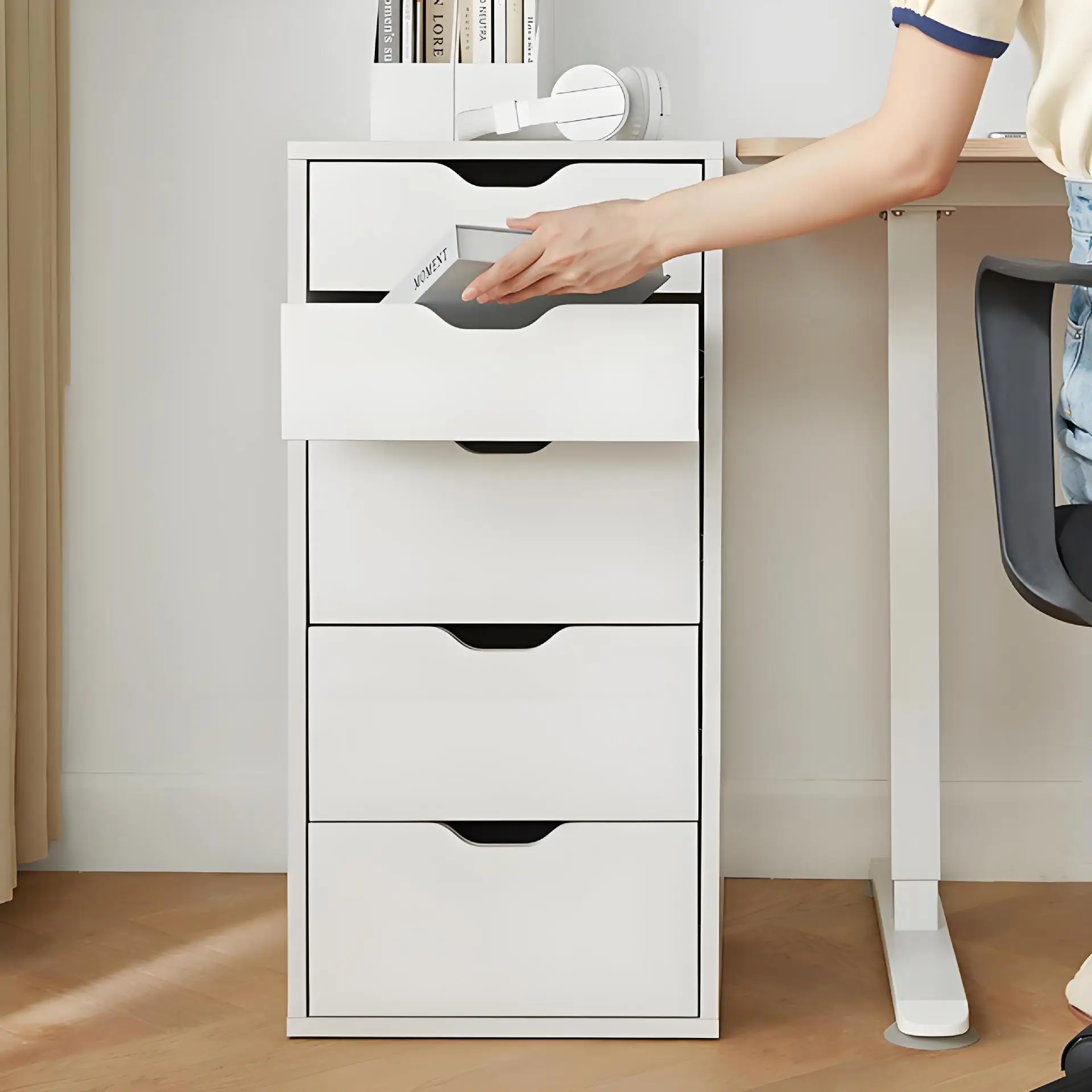 Filing cabinet, drawer-style storage cabinet, under-desk storage side cabinet