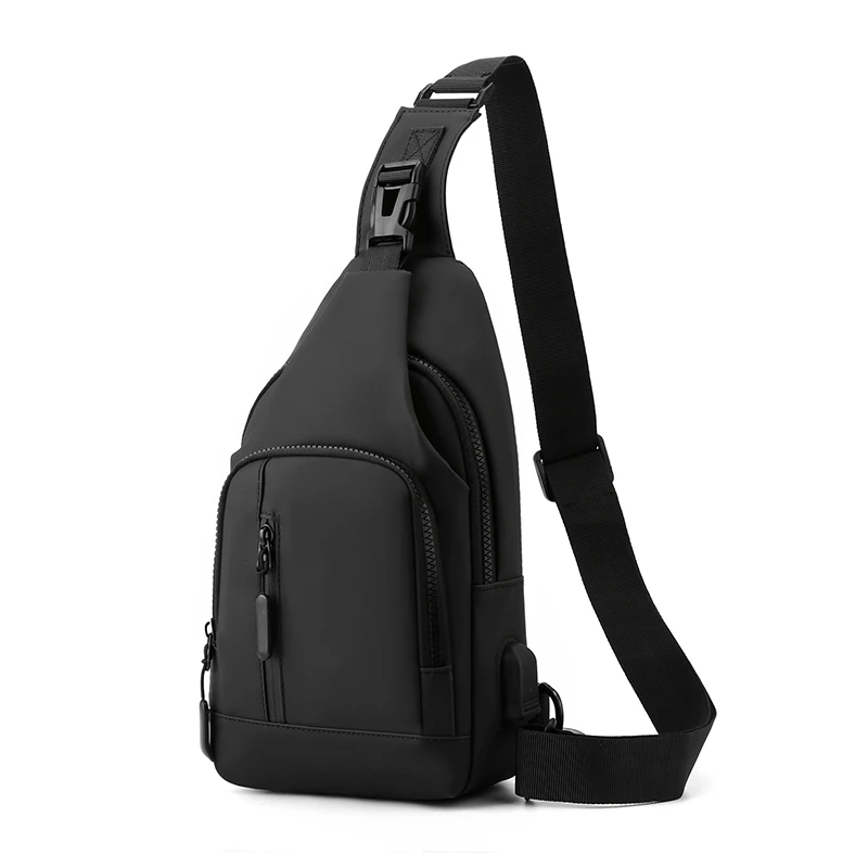 2023 New Trend Crossbody Leisure Men Party Travel Small Shoulder Multi-function Nylon Casual Chest Bags With Big Pockets Zipper