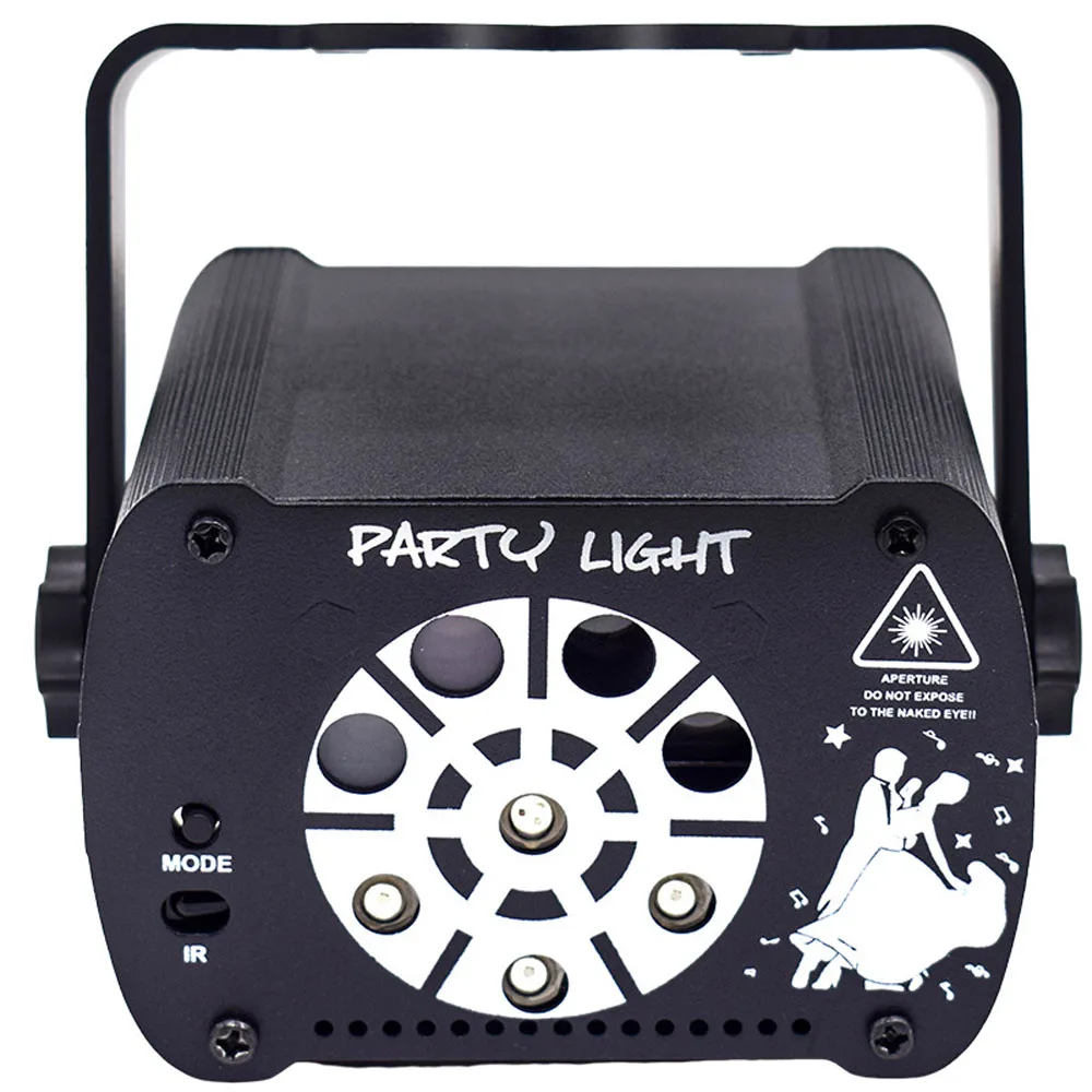 8 Holes 3in1 RGB UV Light DJ Disco Stage Light LED Laser Light RGB UV Party Light Sound Activated Remote Control Strobe Light